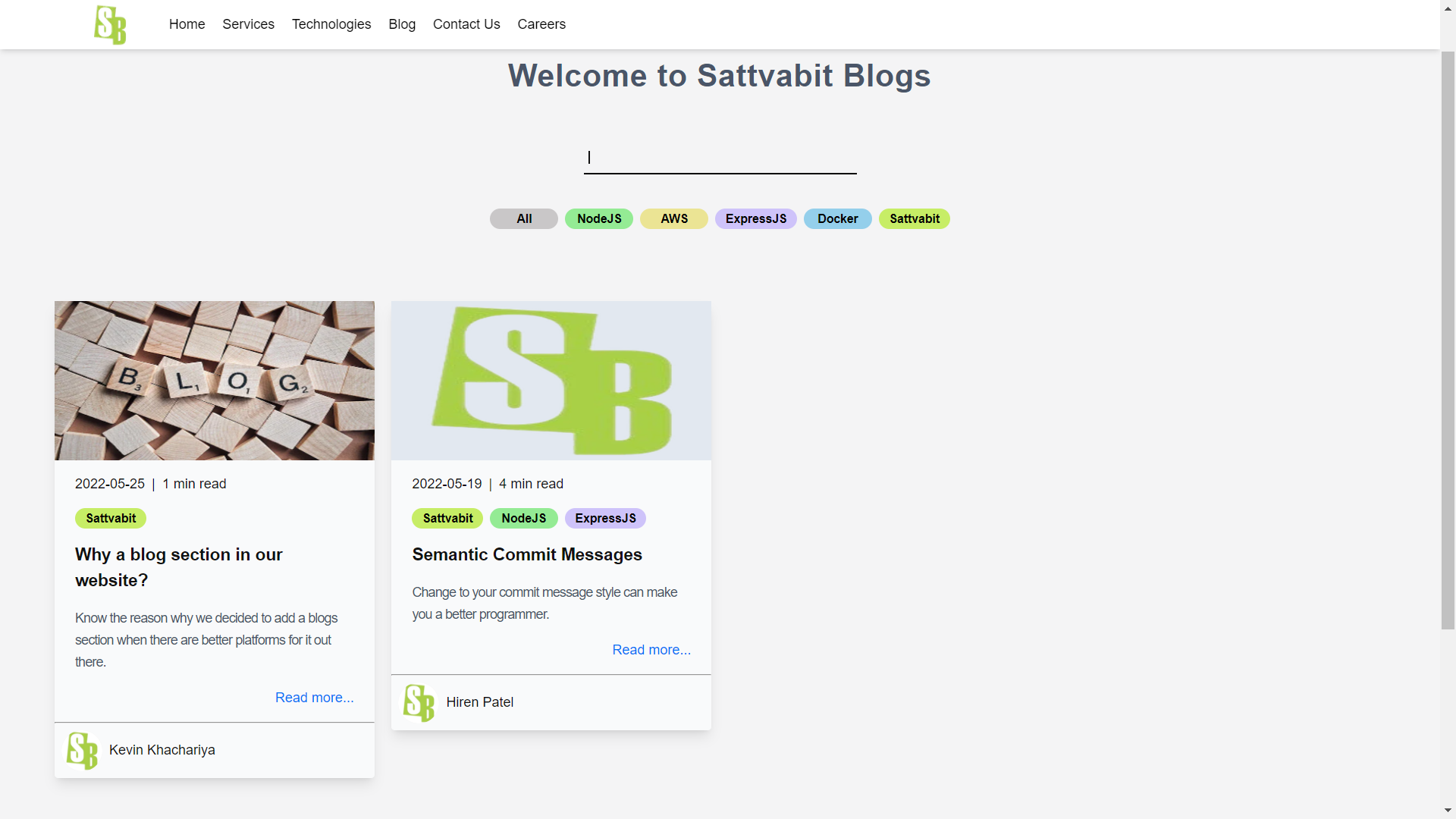 Sattvabit website blog page showcase.